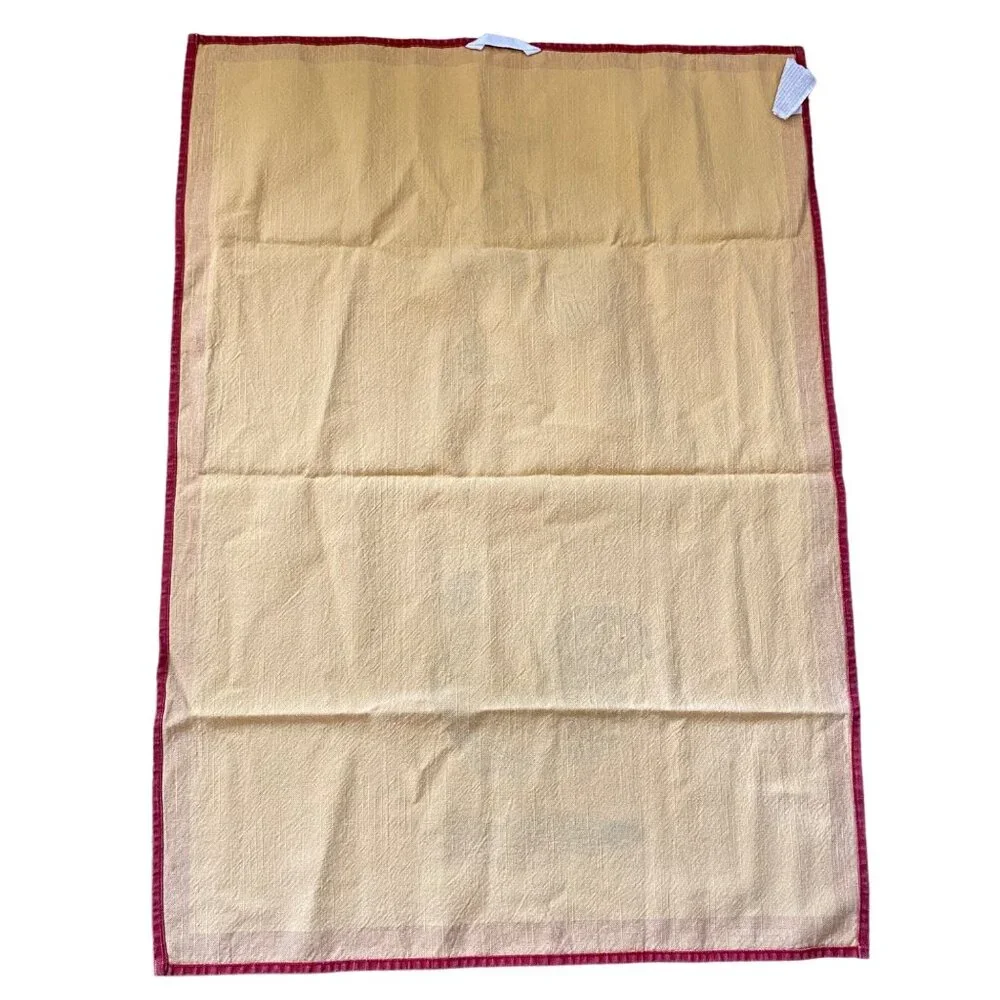 Williams-Sonoma Yellow & Red Rooster Tea Towel‎ 100% Cotton Made In Moldova